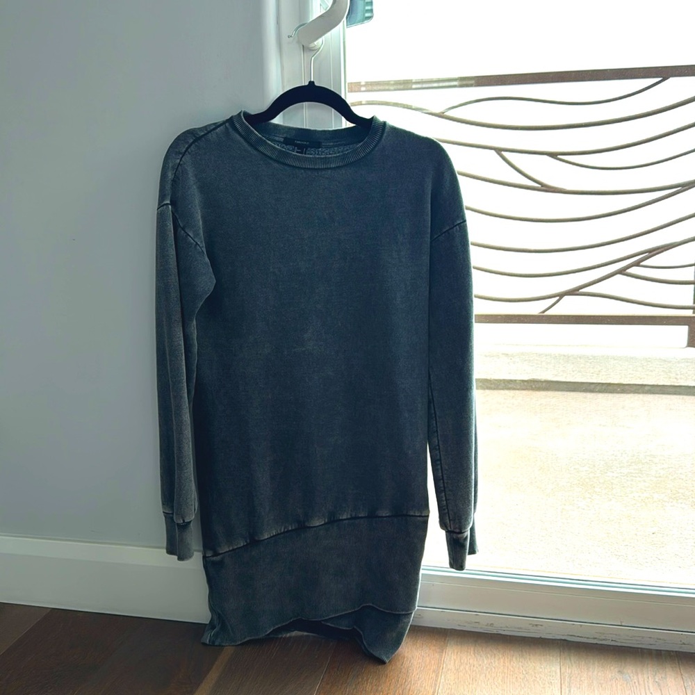 Dark gray sweatshirt dress